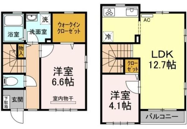 フォレストコート｜神奈川県横浜市青葉区柿の木台(賃貸テラスハウス2LDK・--・61.67㎡)の写真 その2