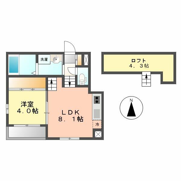 愛知県名古屋市西区則武新町２丁目(賃貸アパート1SLDK・1階・31.39㎡)の写真 その2