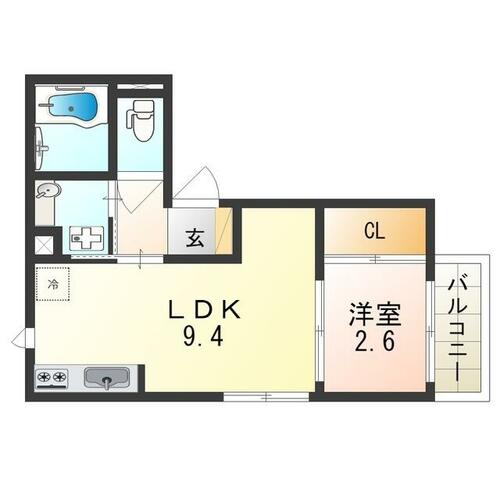 兵庫県尼崎市立花町３丁目（アパート）の賃貸物件の間取り