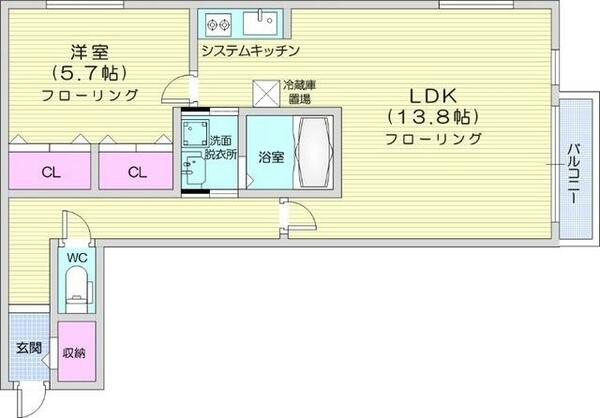 北海道札幌市中央区南二十三条西１１丁目(賃貸マンション1LDK・3階・50.35㎡)の写真 その2