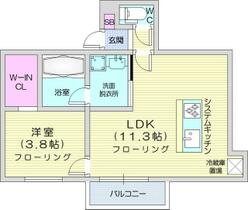 北海道札幌市中央区南十七条西１３丁目（賃貸アパート1LDK・2階・34.18㎡） その2