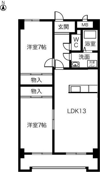 コンドミニアム池安 605｜愛知県稲沢市緑町１丁目(賃貸マンション2LDK・6階・65.10㎡)の写真 その2