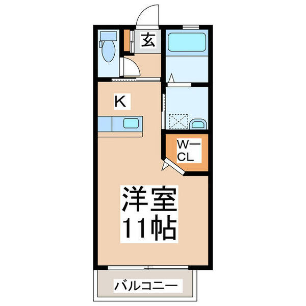熊本県熊本市北区黒髪４丁目(賃貸アパート1K・1階・32.24㎡)の写真 その2