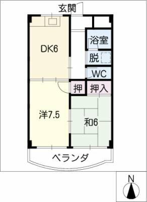 スパイラルホーム｜愛知県名古屋市天白区平針１丁目(賃貸マンション2DK・2階・42.70㎡)の写真 その2