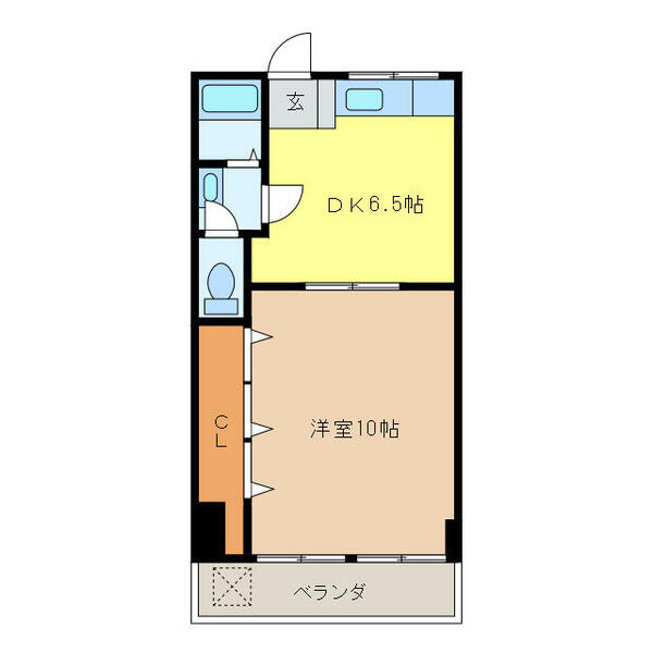 第１辰己野マンション 403｜岐阜県岐阜市鏡島(賃貸マンション1DK・4階・38.67㎡)の写真 その2