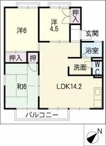 ワイドシャロー  ｜ 三重県四日市市西富田町（賃貸アパート3LDK・2階・62.68㎡） その2