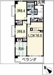 アイユー八事 107｜愛知県名古屋市天白区表山１丁目(賃貸マンション3LDK・1階・94.80㎡)の写真 その2