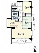 フォレスト  ｜ 三重県四日市市三ツ谷町（賃貸マンション2LDK・1階・61.22㎡） その2