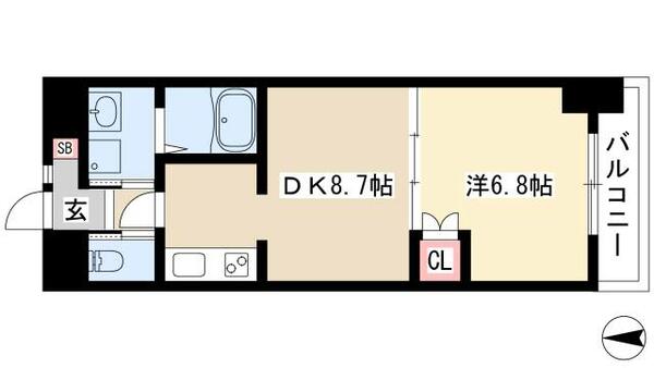 コアレジデンス 1303｜愛知県名古屋市中村区名駅３丁目(賃貸マンション1DK・13階・35.36㎡)の写真 その2