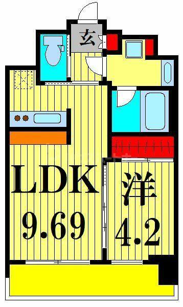 プレジオ亀有 502｜東京都葛飾区青戸８丁目(賃貸マンション1LDK・5階・34.30㎡)の写真 その2