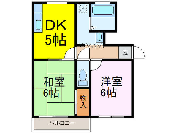 茨城県古河市坂間(賃貸アパート2DK・2階・42.07㎡)の写真 その2