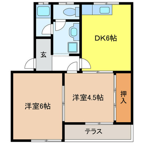 ガーデンヴィラＴＹ｜岐阜県本巣郡北方町柱本南１丁目(賃貸アパート2DK・1階・39.60㎡)の写真 その2