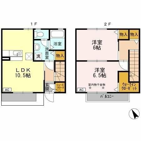 愛知県名古屋市西区清里町(賃貸アパート2LDK・1階・57.79㎡)の写真 その2