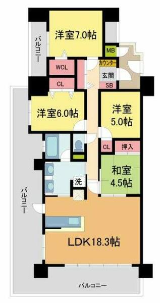 シティオガーデン西宮｜兵庫県西宮市東町２丁目(賃貸マンション4LDK・11階・92.70㎡)の写真 その2