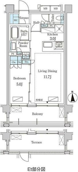 グランドゥールプレミアム代々木大山 105｜東京都渋谷区大山町(賃貸マンション1LDK・1階・47.25㎡)の写真 その2