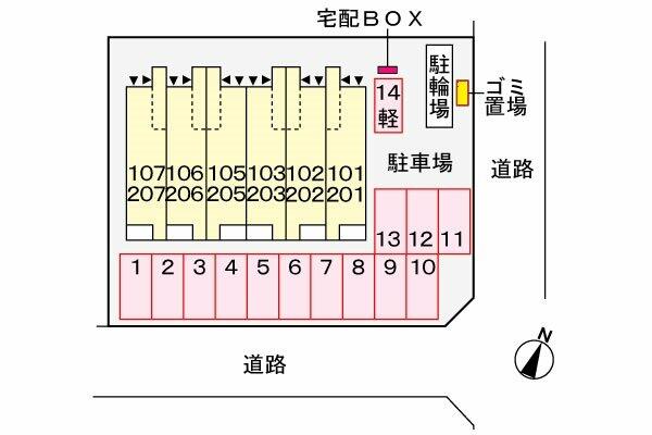 グラード　百間 202｜愛知県豊橋市牟呂町字百間(賃貸アパート1LDK・2階・43.79㎡)の写真 その3