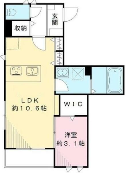 カーサ　クレール｜東京都板橋区大谷口上町(賃貸アパート1LDK・2階・34.71㎡)の写真 その2