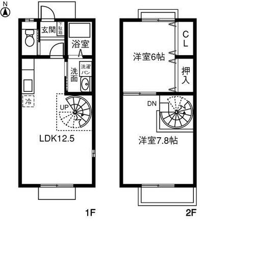 [テラスハウス] 愛知県東海市名和町平山 の賃貸【愛知県 / 東海市】B105の間取り