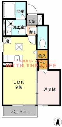 セジュールゆい B103｜福岡県久留米市荒木町荒木(賃貸アパート1LDK・1階・31.97㎡)の写真 その2