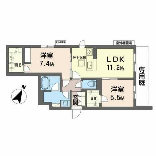 大阪府東大阪市稲田上町１丁目（マンション）の賃貸物件の間取り