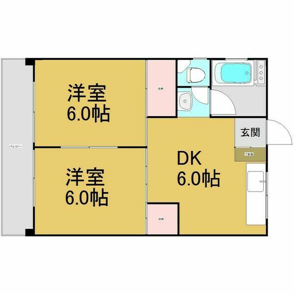 コーポ池上 207｜愛知県名古屋市緑区池上台１丁目(賃貸マンション2DK・2階・40.50㎡)の写真 その2