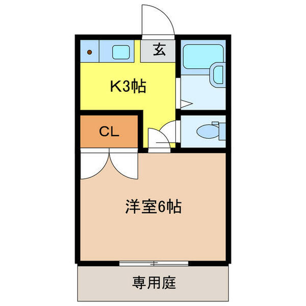 岐阜県揖斐郡大野町大字黒野(賃貸アパート1K・1階・19.83㎡)の写真 その2