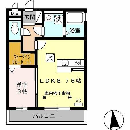 愛知県北名古屋市徳重土部(賃貸アパート1LDK・1階・32.30㎡)の写真 その2