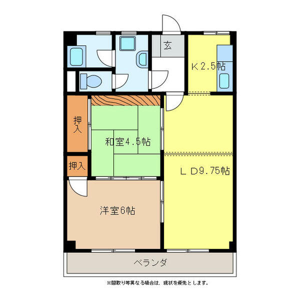 森島コーポラス｜岐阜県岐阜市鏡島西１丁目(賃貸マンション2LDK・1階・51.03㎡)の写真 その2