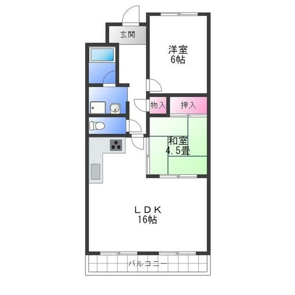 ＶＩＶＡＣＥ　ＨＡＴＡ｜大阪府岸和田市畑町(賃貸マンション2LDK・3階・58.10㎡)の写真 その2