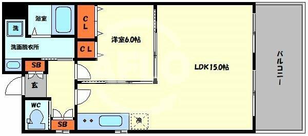 プラチナム北堀江｜大阪府大阪市西区北堀江２丁目(賃貸マンション1LDK・6階・50.60㎡)の写真 その2