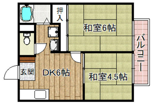 目方ハイツ 110｜大阪府高槻市宮田町２丁目(賃貸アパート2DK・1階・35.00㎡)の写真 その2