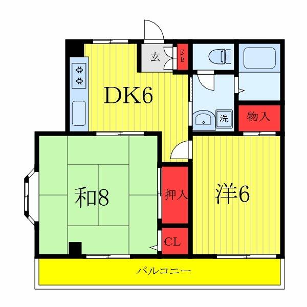 リバーハウス 301｜東京都板橋区本町(賃貸マンション2DK・3階・43.80㎡)の写真 その2