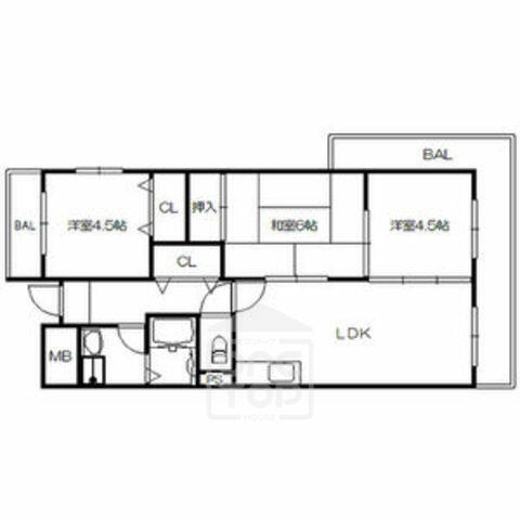 大阪府摂津市一津屋１丁目(賃貸マンション3LDK・3階・60.69㎡)の写真 その2