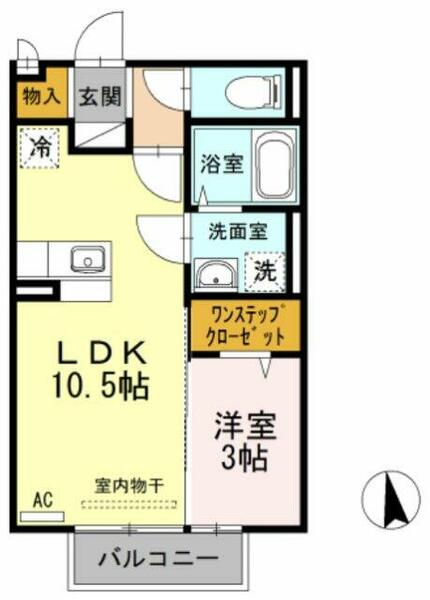 オリーヴァ東合川｜福岡県久留米市東合川７丁目(賃貸アパート1LDK・2階・33.39㎡)の写真 その2