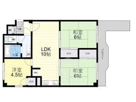 大阪府茨木市若園町（賃貸マンション3LDK・2階・60.00㎡） その2