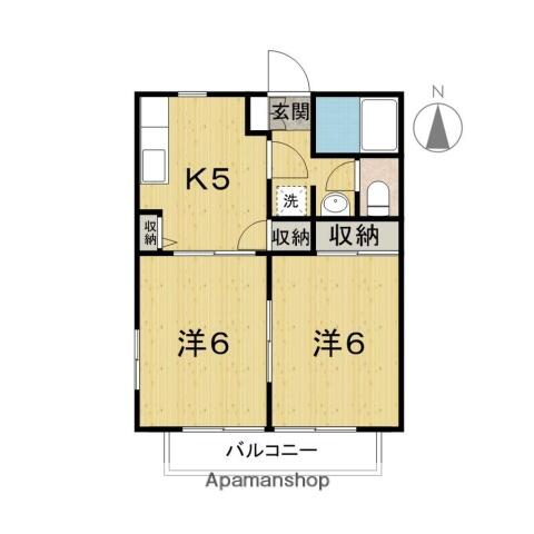 クレフォート１９６ 101｜宮城県仙台市宮城野区新田東５丁目(賃貸アパート2K・1階・38.50㎡)の写真 その2