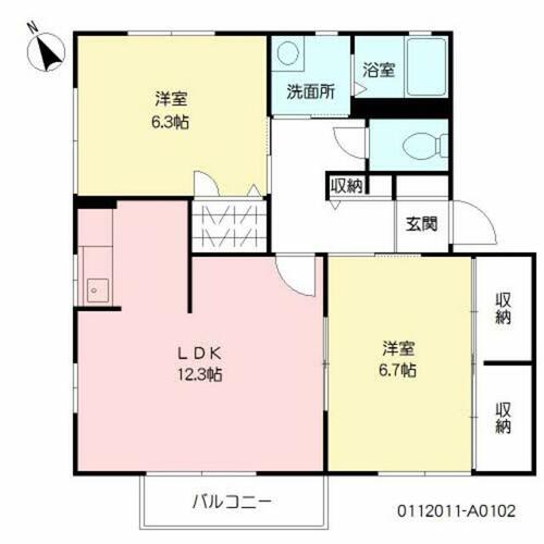 プランタン・蔵　　　Ａ棟A0102の間取り