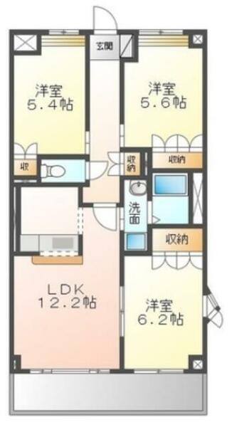 ラ・エルシオン｜埼玉県鶴ヶ島市大字藤金(賃貸マンション3LDK・2階・66.09㎡)の写真 その2