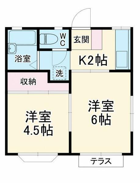 グリーンヒルズオリモ 101｜神奈川県横浜市港南区日野４丁目(賃貸アパート2K・1階・29.75㎡)の写真 その2