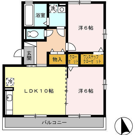 グランシャリオ前屋敷　Ａ 301｜愛知県大府市長草町前屋敷(賃貸アパート2LDK・3階・54.66㎡)の写真 その2