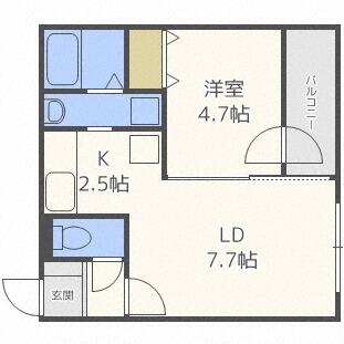 北海道札幌市豊平区平岸一条１３丁目(賃貸マンション1LDK・3階・34.06㎡)の写真 その2