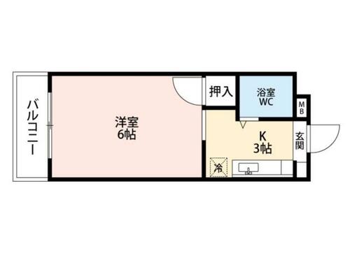 福岡県北九州市小倉南区北方２丁目（マンション）の賃貸物件の間取り