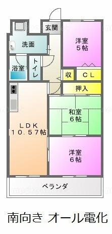三重県津市柳山津興(賃貸マンション3LDK・4階・65.28㎡)の写真 その2