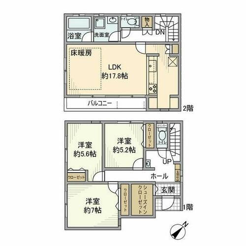 同じ建物の物件間取り写真 - ID:214055286100