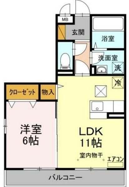 ブランシュール　Ｂ｜千葉県船橋市海神４丁目(賃貸アパート1LDK・1階・42.86㎡)の写真 その2