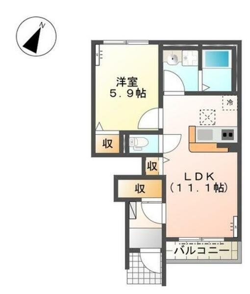 和歌山県和歌山市毛見(賃貸アパート1LDK・1階・41.00㎡)の写真 その2