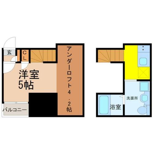 愛知県名古屋市昭和区鶴舞３丁目（アパート）の賃貸物件102の間取り