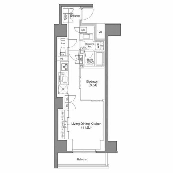 ザ・パークハビオ日本橋馬喰町 407｜東京都中央区日本橋馬喰町２丁目(賃貸マンション1LDK・4階・43.10㎡)の写真 その2