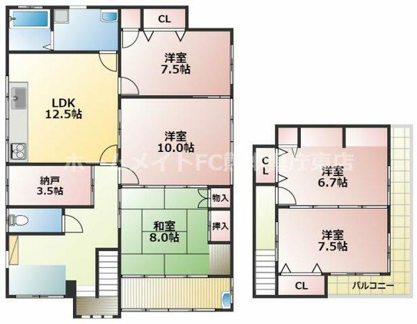 熊本県熊本市東区出水３丁目(賃貸一戸建5SLDK・--・128.62㎡)の写真 その2