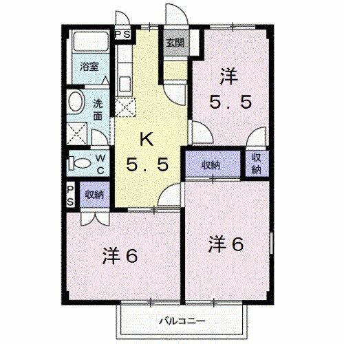 サンリバー２１｜和歌山県和歌山市園部(賃貸アパート3K・2階・52.17㎡)の写真 その2